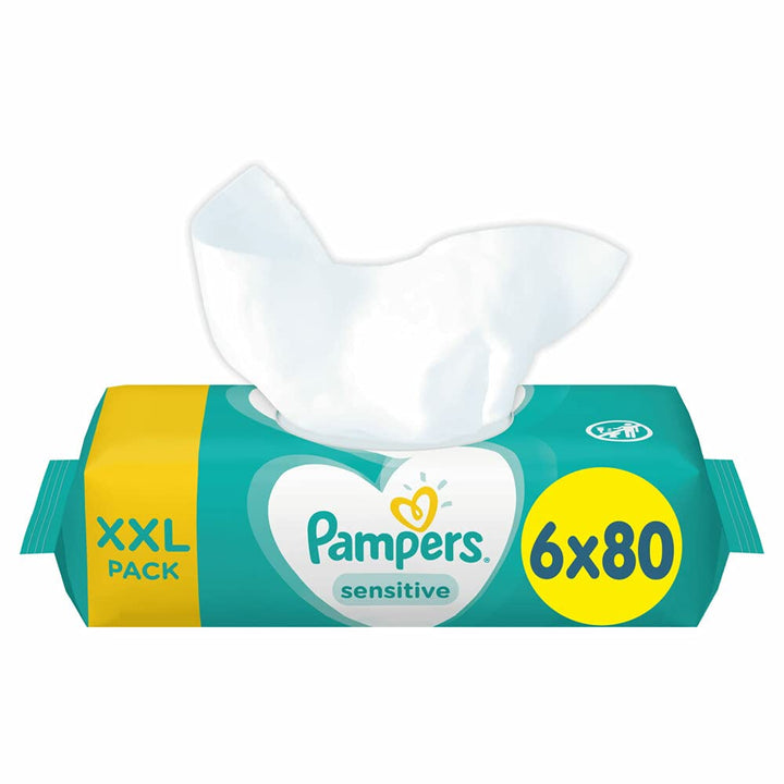Pampers, 81687207 Sensitive Baby Feuchttücher, Weiss, 480 stück 480 stück (1er Pack), 480 stück (1er