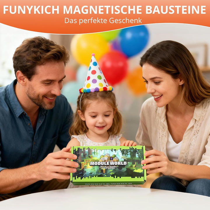 FUNYKICH Magnetische Bausteine, 100PCS Magnetbausteine Bauwelt Magnetspielzeug für ab 3-10 Jahren Ju