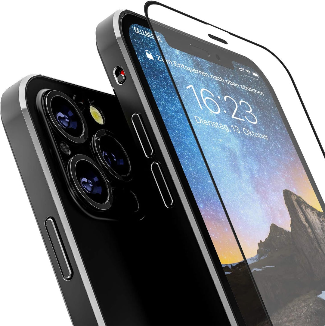 CELLBEE Kompatibel mit iPhone 12 12 Pro Displayschutzfolie The Curved, inkl. Applikator, Hörmuschel-