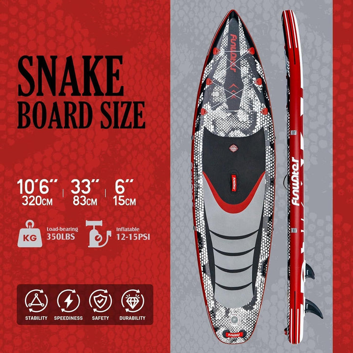 FunWater 10'6" & 11'6" Stand Up Paddle Board Multifunktionale Paddelboards mit Flossen, Knochleine,