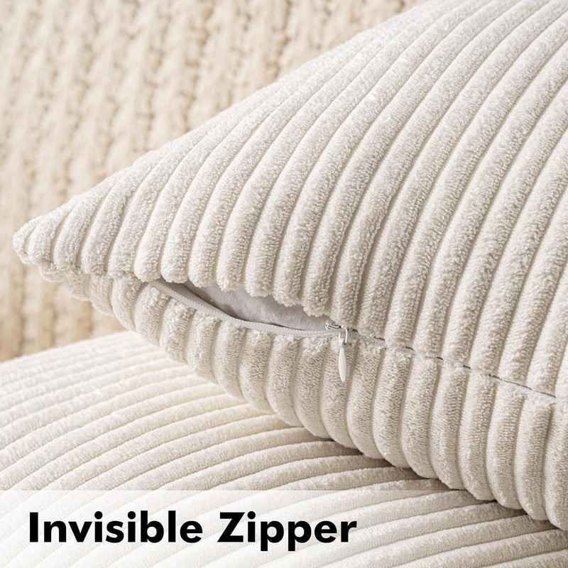 MIULEE 2er Set Kissenbezüge Kord Kissenhülle Dekorative Kissenbezug Sofakissen Couchkissen Dekokisse