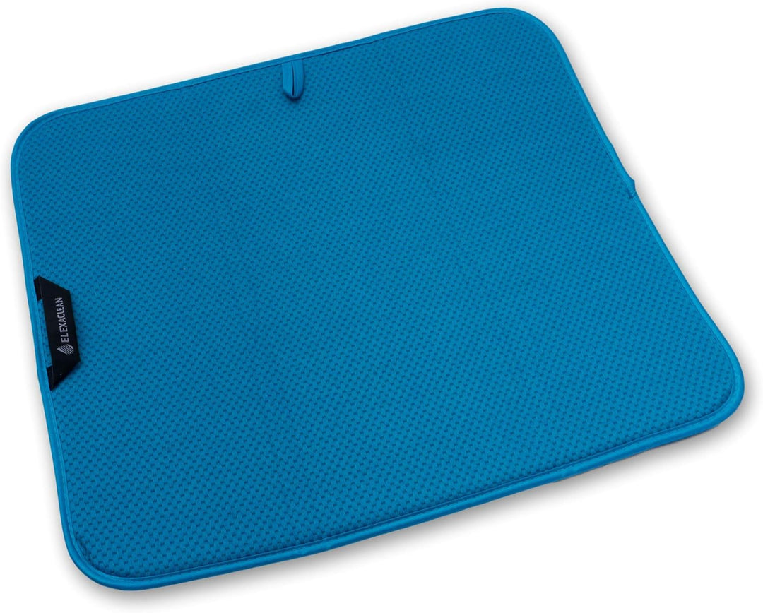 ELEXACLEAN Abtropfmatte Geschirr (2 Stück, Türkis / Grün-Blau, 44x41 cm) Mikrofaser Schutz für Küche