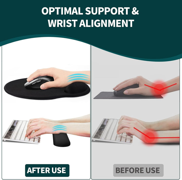 Mauspad mit Gelkissen,Mousepad mit Handauflage Ergonomisches, Bequemes Computer-Handballenauflage Ma