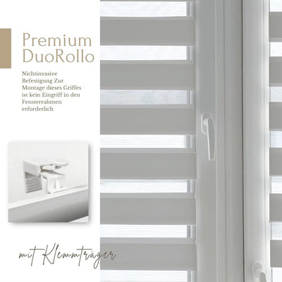 Home-Vision® DuoRollo Klemmfix, Doppelrollo ohne Bohren mit Klämmträgern, Rollos für Fenster und Tür