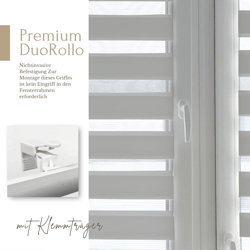 Home-Vision® DuoRollo Klemmfix, Doppelrollo ohne Bohren mit Klämmträgern, Rollos für Fenster und Tür