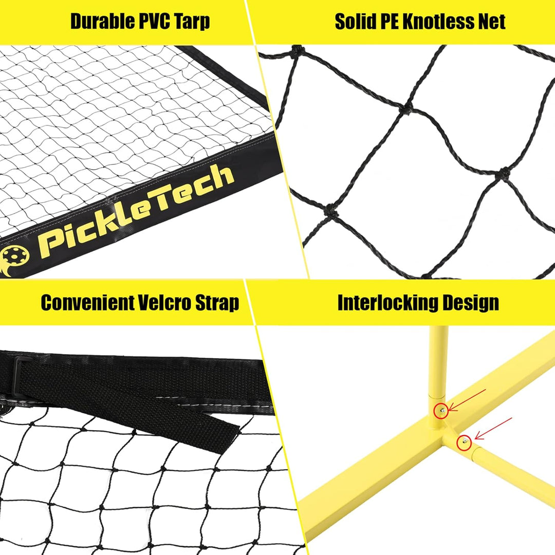PICKLETECH 4.0 Slim Version Portable Pickleball Nets Outdoor Game 22 FT Pickleball Net-USAPA Regulat