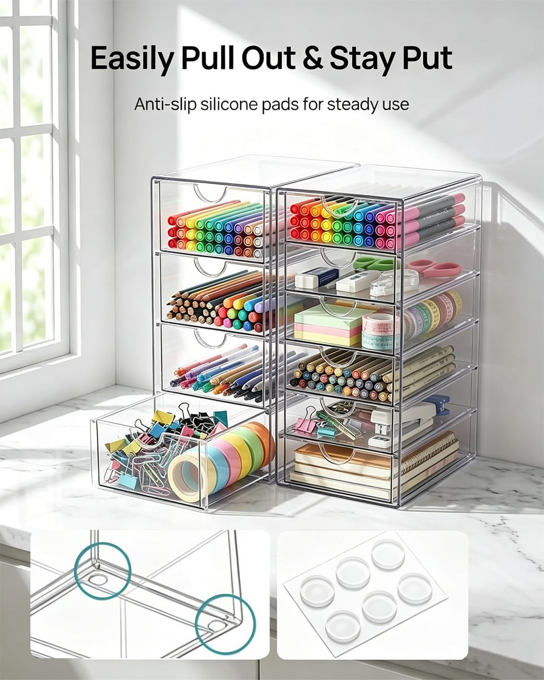 GoMaihe Kosmetik Organizer mit 10-Schubladen: 2PCS Acryl Schubladenbox | Durchsichtig Schminktisch O