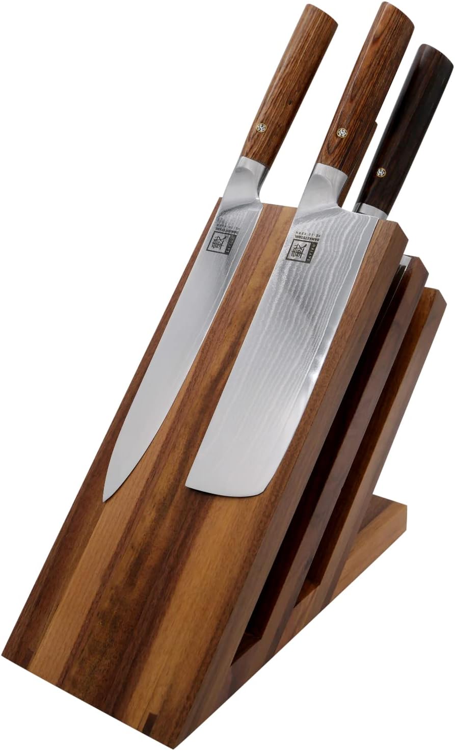 Zayiko exklusiver hochwertiger Design Messerblock Messerbrett Fächer ohne Messer für bis zu 6 Kochme