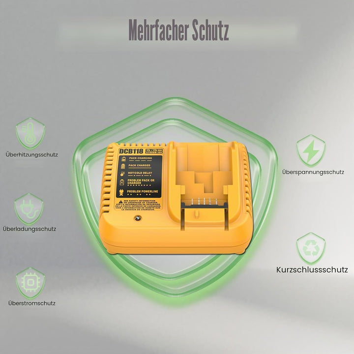 Dewalt-Schnellladegerät, kompatibel mit DCB112, DCB101, DCB105, DCB115, DCB107, passend für DCB120,