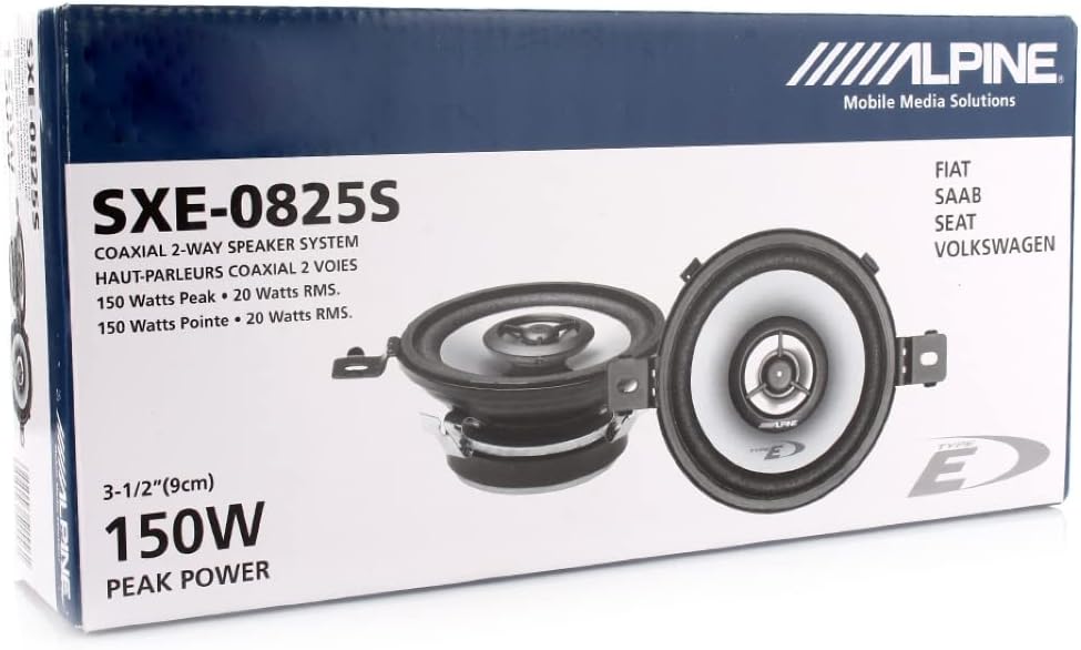 KIT-Set FÜR Alpine SXE-0825S 2 2-Wege-Koaxiallautsprecher, 8,7 cm, 87 mm, 3,5 Zoll Durchmesser, 20 W
