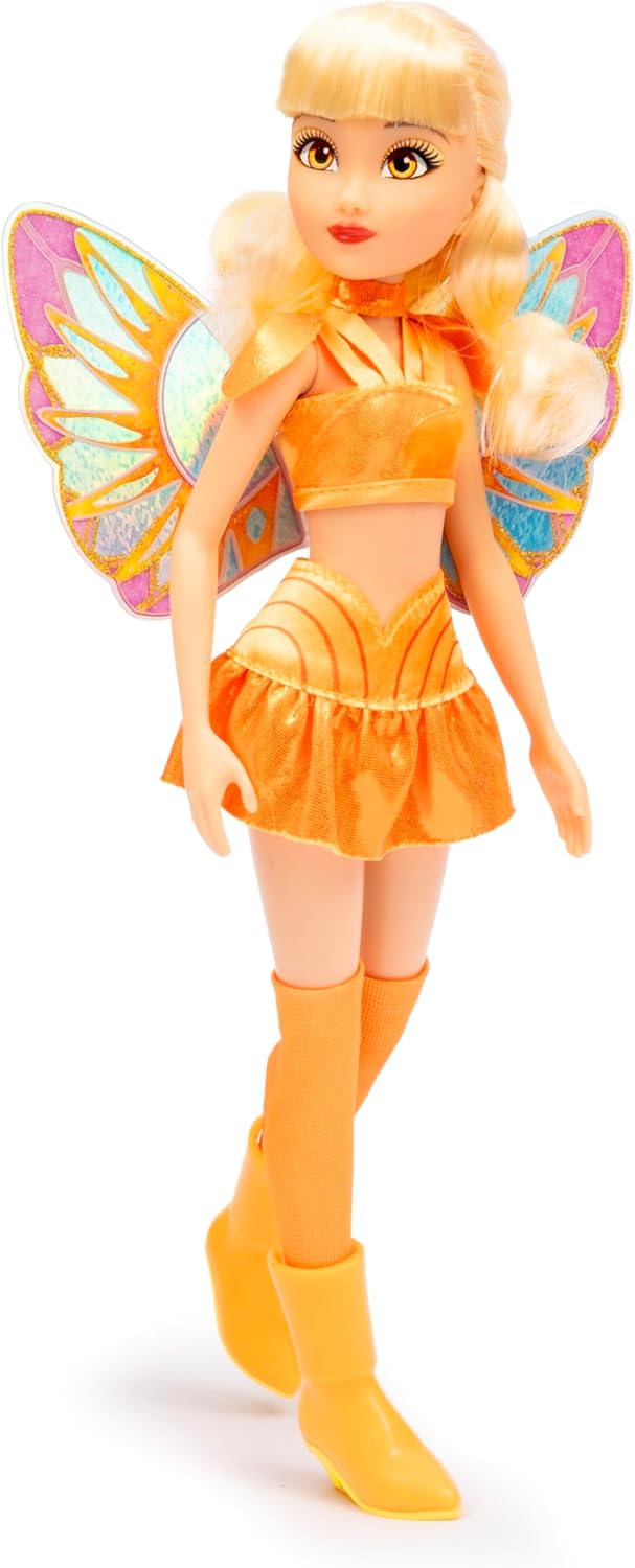Winx Fairy Doll – Stella with Glitter Wings & Articulated Joints – Removable Fairy Accessories – Rad