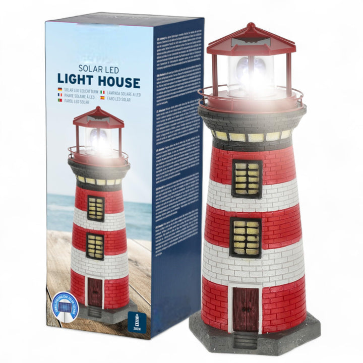 MIJOMA Solar LED Leuchtturm mit Licht – Wetterfest & detailreich für Garten & Balkon – Solar-Deko au