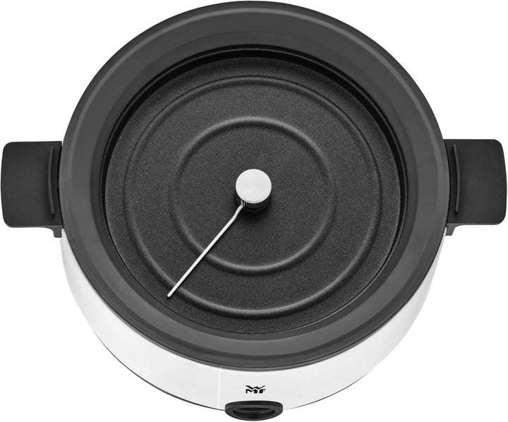WMF Küchenminis Popcornmaschine für zuhause, Popcorn Maker, beschichtete Heizplatte, Deckel als Serv