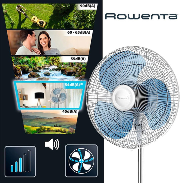 Rowenta VU4410 Essential+ Standventilator | 3 Geschwindigkeitsstufen | verstellbarer Neigungswinkel