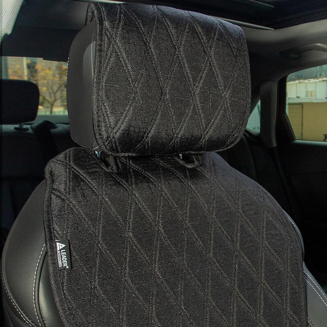 2er-Set Auto Sitzauflage Autositzschoner Schutz Waschbar Schwarz | Leader Accessories Autositz Sitzb