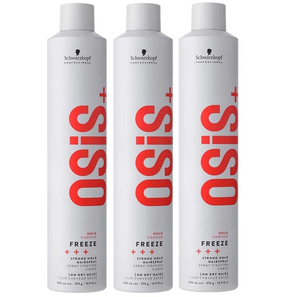 Schwarzkopf OSiS+ Freeze 3 x 500 ml Osis Finish Haarspray für starken Halt