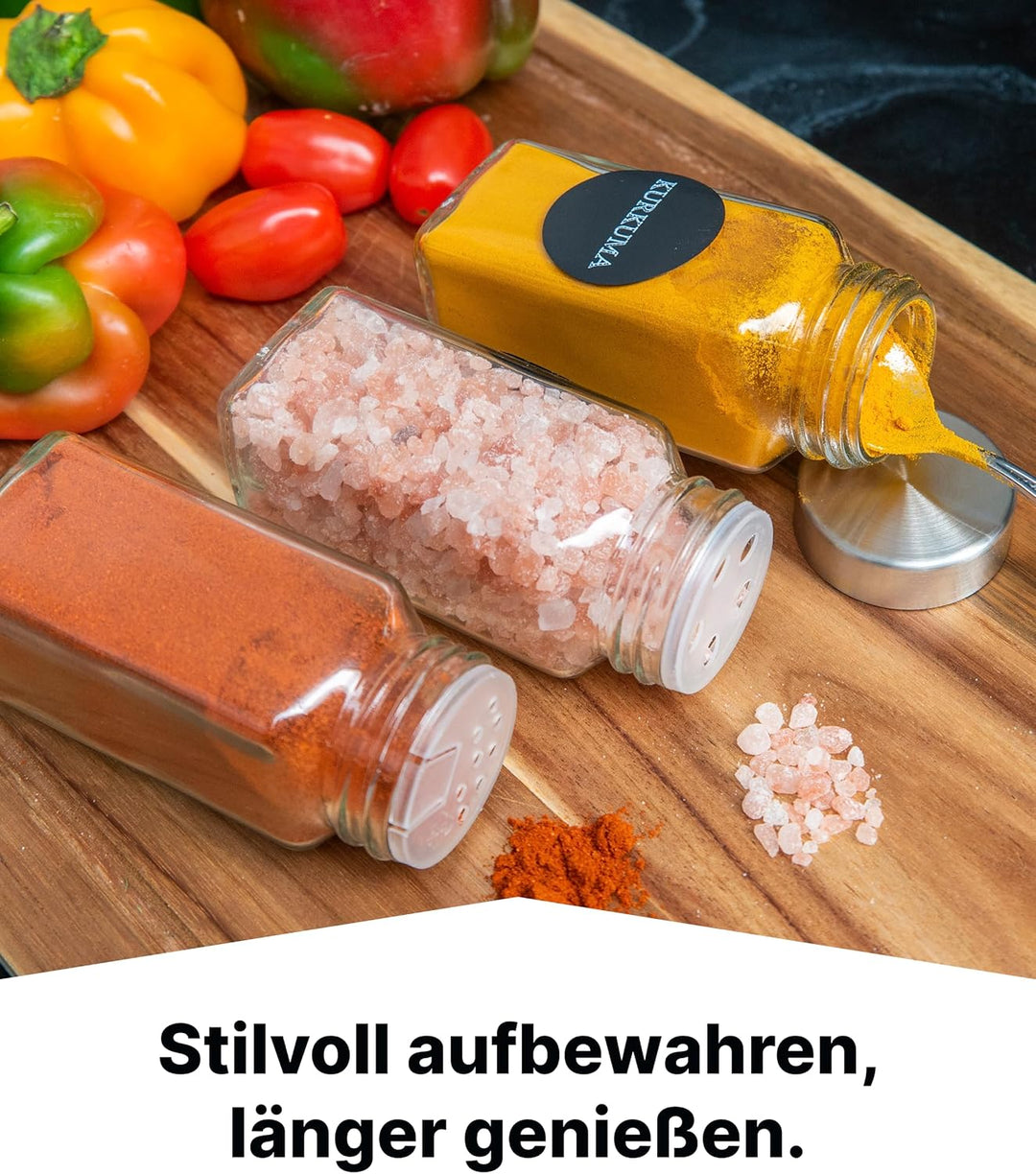 Deco haus® Gewürzregal Stehend &amp; Wand [MIT GEWÜRZDOSEN &amp; ETIKETTEN] - Spices Gewürz Organizer - Spic