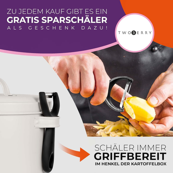 TWOBERRY Aufbewahrungsbox [3er Set] inkl. Sparschäler- längere Haltbarkeit durch 360° Luftzirkulatio