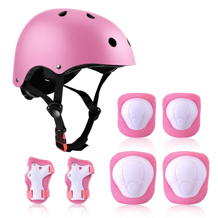NICEWAT Knieschoner Kinder Set,Knieschoner Kinder 7 in 1 Set,Kinderhelm 3-7 Jahre,Skateboard Helm Ki
