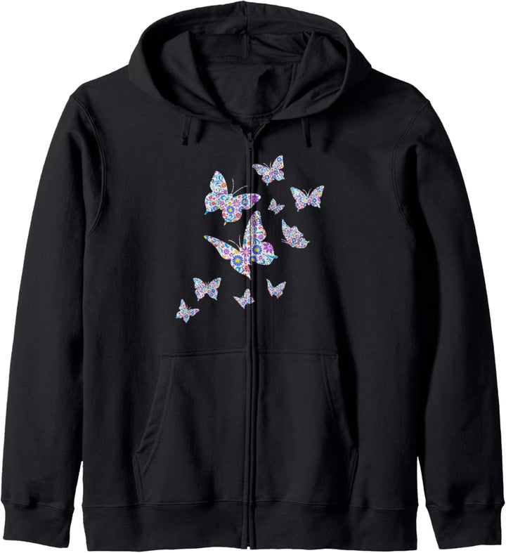 Niedliche Blumen Schmetterlinge Kapuzenjacke