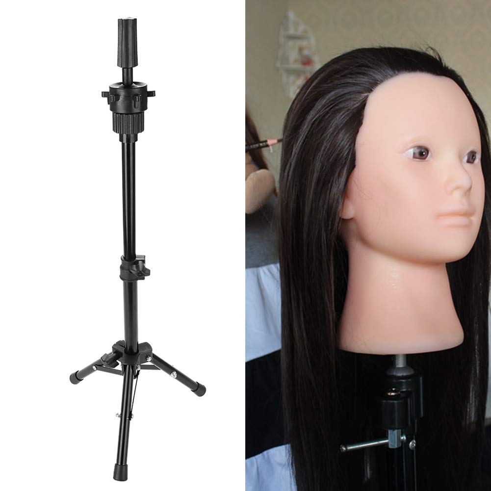 Friseur-Trainings-Kopf-Halter-justierbarer Salon-Mannequin-Kopf-Stativ (Schwarzes), Schwarzes