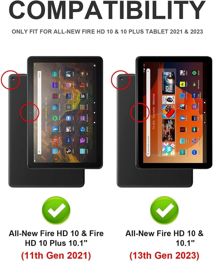 Fire HD 10 13.Generation 2023 Tastatur Hülle, Fire HD 10/HD 10 Plus 10.1'' Tablet 2021 Hülle 11.Gene