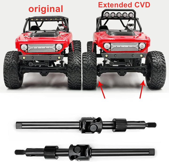 Runup Vordere Stahl Lenkung CVD Drive Shafts Set für 1/24 Axial SCX24 C10 JLU Bronco Gladiator Riege