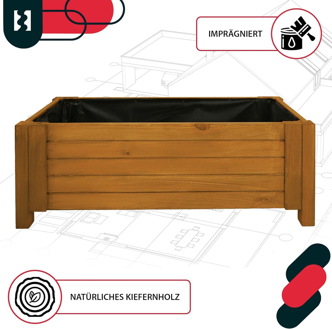 KOTARBAU® Blumenkasten - 79 x 39 x 30 cm - Pflanzkasten mit Vlies - Pflanzkübel gross aussen - Balko