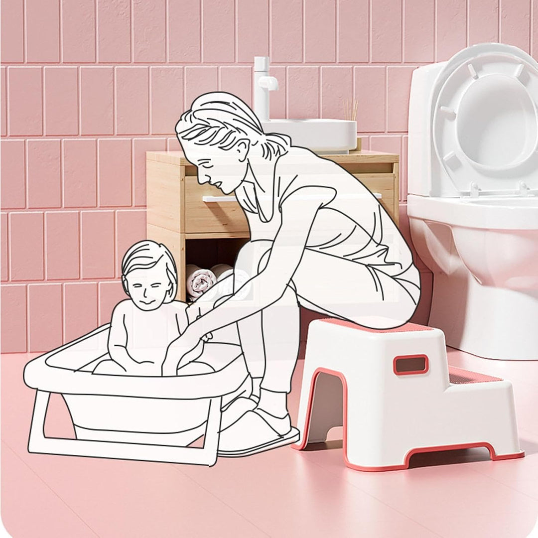 Toilettenhocker | Badezimmerhocker | Duschhocker, Mädchen Töpfchentritt, 2 Stufen Kinder Tritthocker