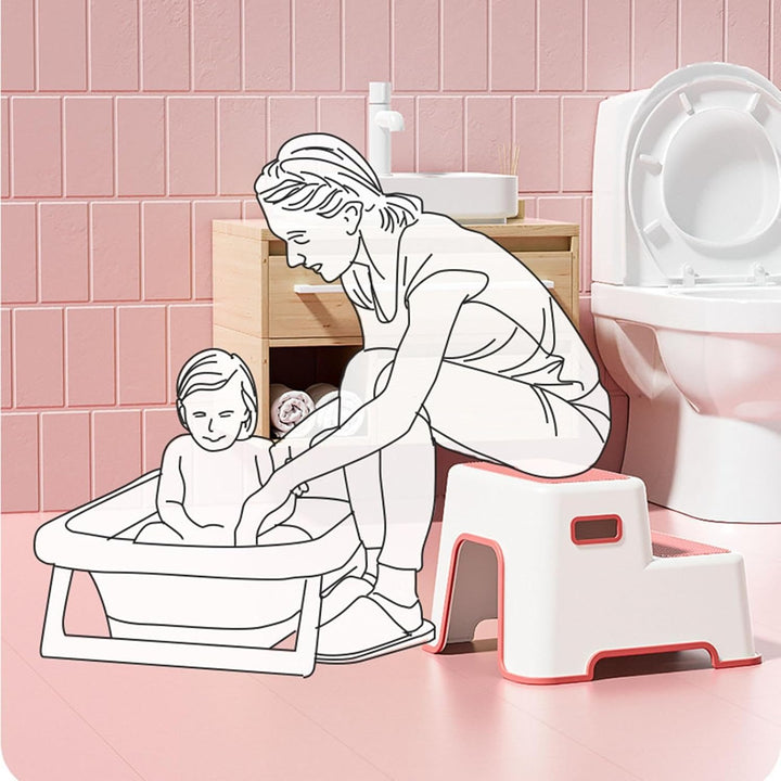 Toilettenhocker | Badezimmerhocker | Duschhocker, Mädchen Töpfchentritt, 2 Stufen Kinder Tritthocker