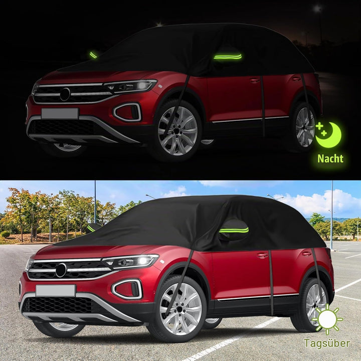 Universelle Halbgarage für SUV-Modell 361X150X54cm, Autoabdeckung Wasserdicht Ersatz für VW Tiguan S