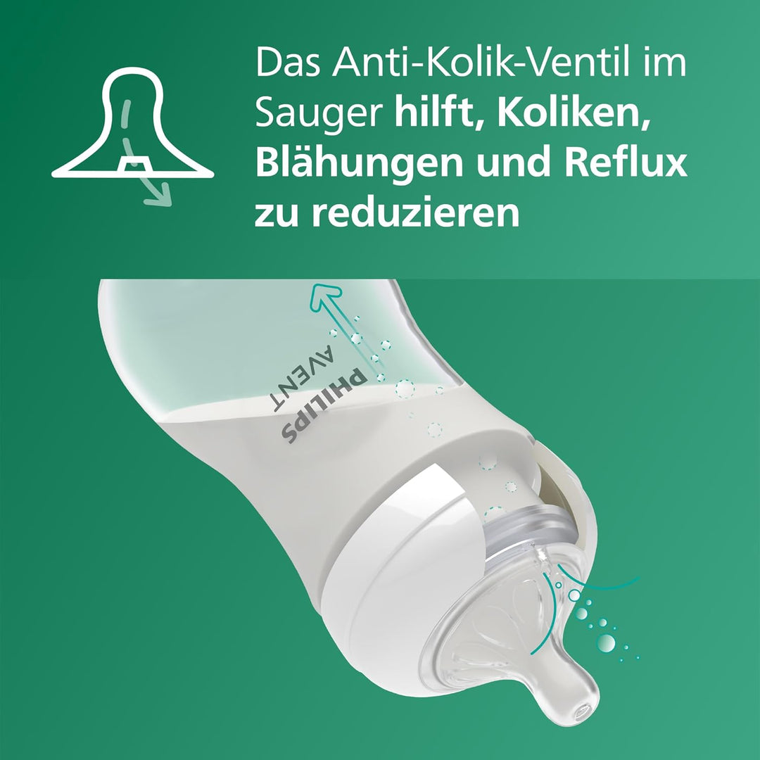 Philips AVENT Natural Response Glas-Babyflasche: 2 x 240 ml BPA-freie Flaschen für Neugeborene von 3