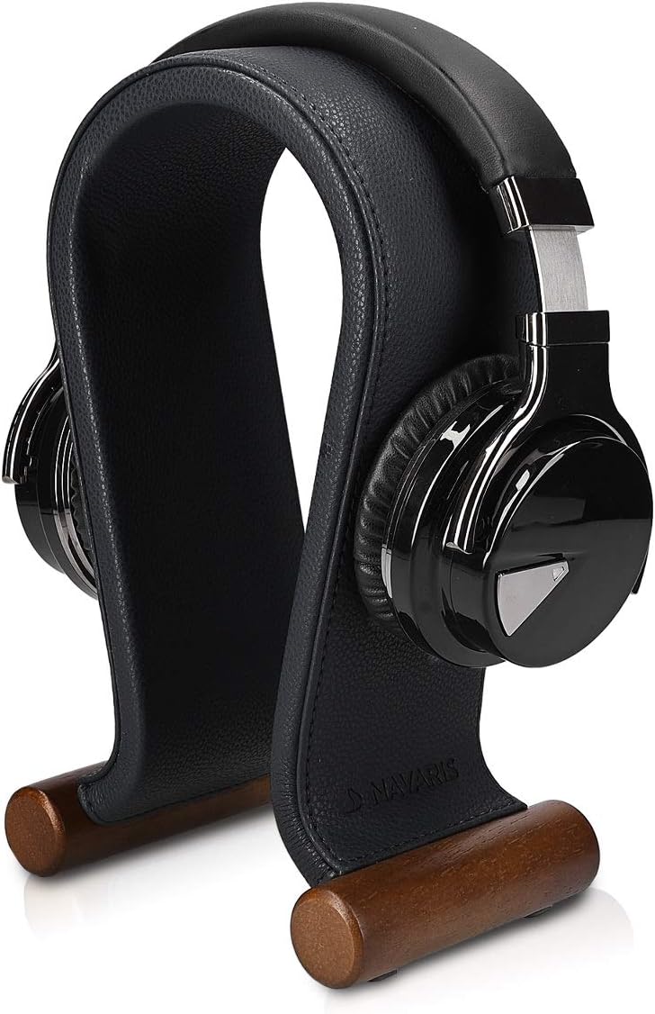 Navaris Universal Kopfhörerständer mit Kunstleder Bezug - Kopfhörer Halter Gaming Headset Halterung