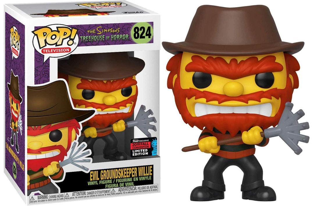 POP Funko The Simpsons 824- Evil Groundskeeper Willie as Freddy Krueger (2019 Fall Convention Exclus