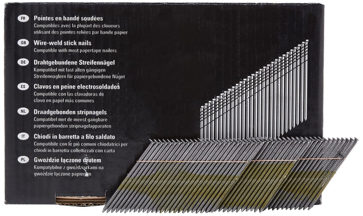 Dewalt 34 Grad Nagel (für Akku-Nagler, D-Kopf-Nägel, drahtgebunden 2,8 x 70 mm Ringschaft, 2200 Stüc