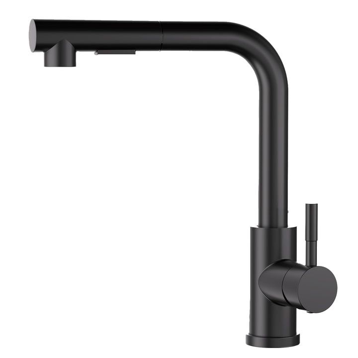 Wasserhahn Küche Schwarz, SEMANEY Hochdruck Küchenarmatur mit Brause Ausziehbar Zwei Strahlarten, Sp