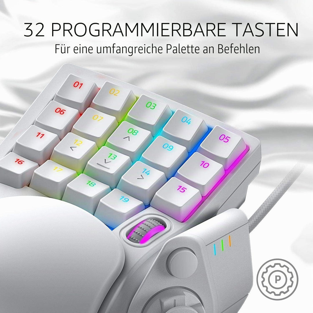 Razer Tartarus Pro Mercury - Gaming Keypad (Gamepad mit analog-optischen Tasten, 32 programmierbare