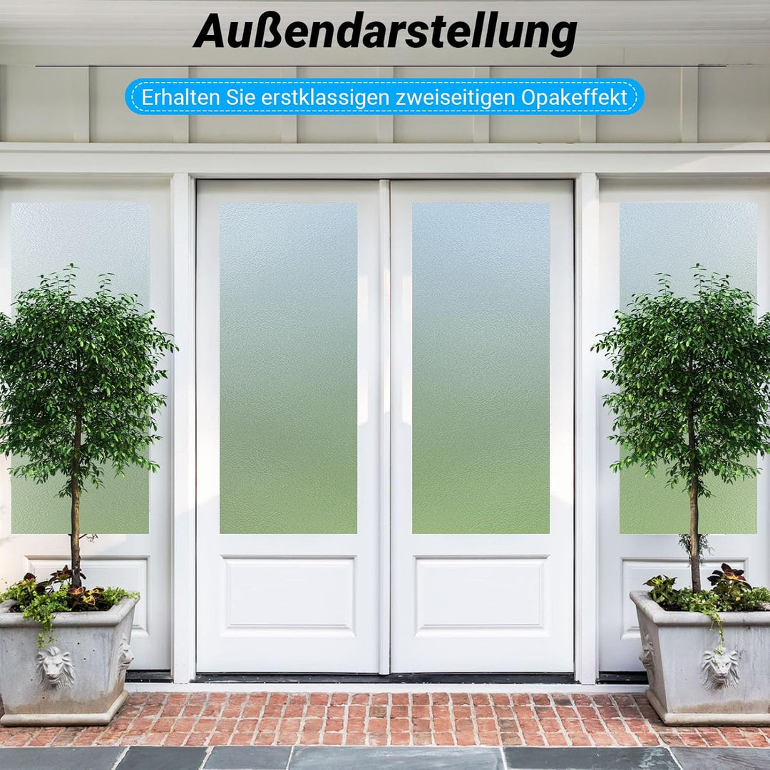 Funfox Fensterfolie Matt Blickdicht Milchglasfolie Fenster Selbstklebende Sichtschutzfolie Anti-UV S