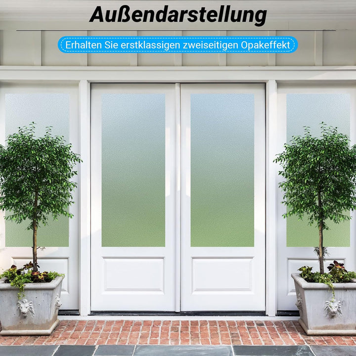 Funfox Fensterfolie Matt Blickdicht Milchglasfolie Fenster Selbstklebende Sichtschutzfolie Anti-UV S