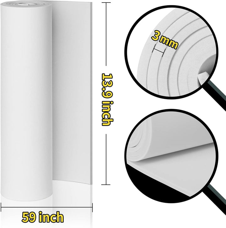 MEARCOOH Weisses 3mm Eva Schaumstoffblatt, 35.5cm*150cm Premium Cosplay Schaumstoffpapier, 1PCS Eva