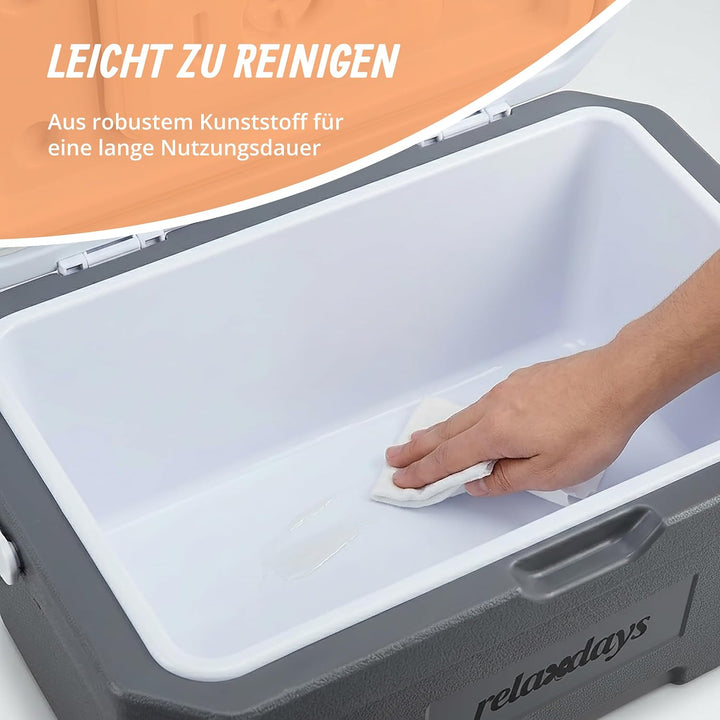 Relaxdays Kühlbox, 15 l, mit Kühlakku &amp; Griff, Camping, Picknick, ohne Strom, HBT 30 x 46 x 30 cm, I