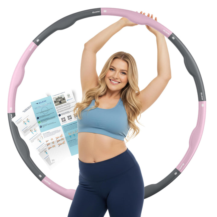 ELANI Hula Hoop Reifen Erwachsene - 90cm Durchmesser, mit Wellenform und Trainingsguide, indiv. anpa