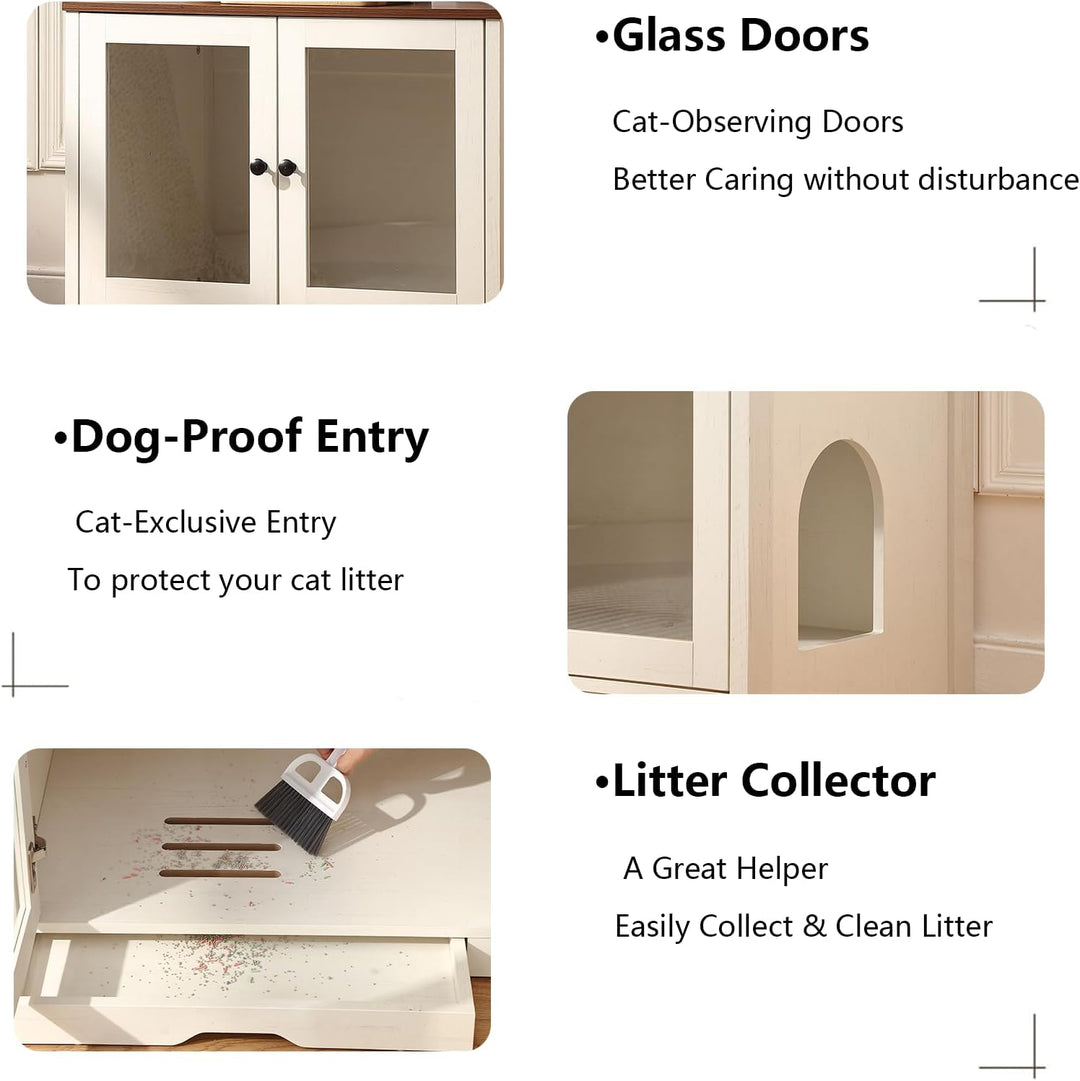 FOREST GRAVITY Katzenschrank Katzentoilette Klein Katzenklo Schrank Large Cat Litter Box Furniture M