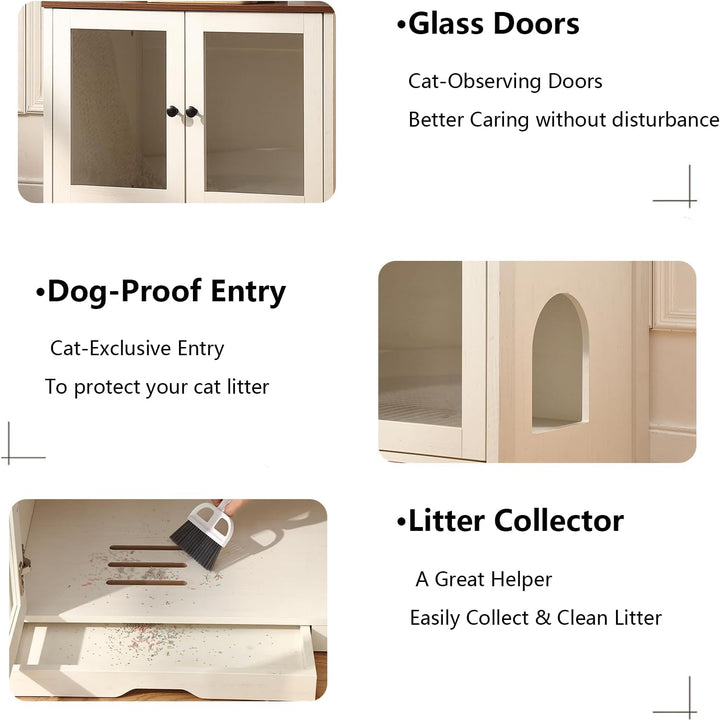 FOREST GRAVITY Katzenschrank Katzentoilette Klein Katzenklo Schrank Large Cat Litter Box Furniture M