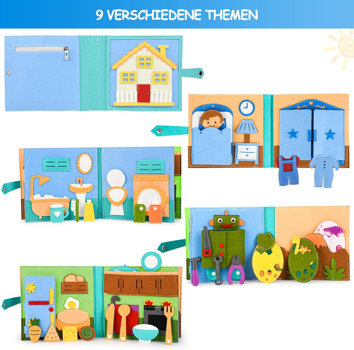 Quiet Book 2 Jahre | Montessori Spielzeug ab 1 Jahre für Motorik Baby | Sensorik Spielzeug ab 1-6 Ja