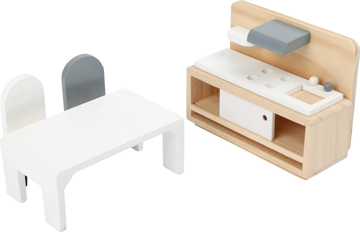 Small Foot Puppenhausmöbel Komplett-Set aus Holz, Wohnzimmer, Küche, Schlafzimmer und Badezimmer, ab