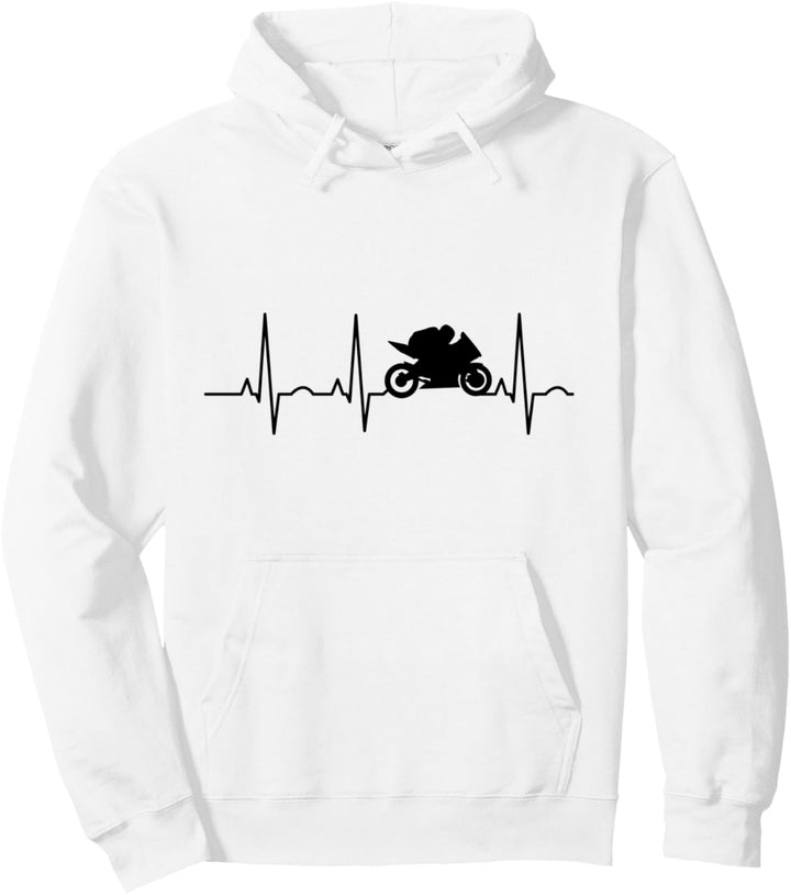 Motorrad Herzschlag Supersport Rennmaschine Moped Pullover Hoodie