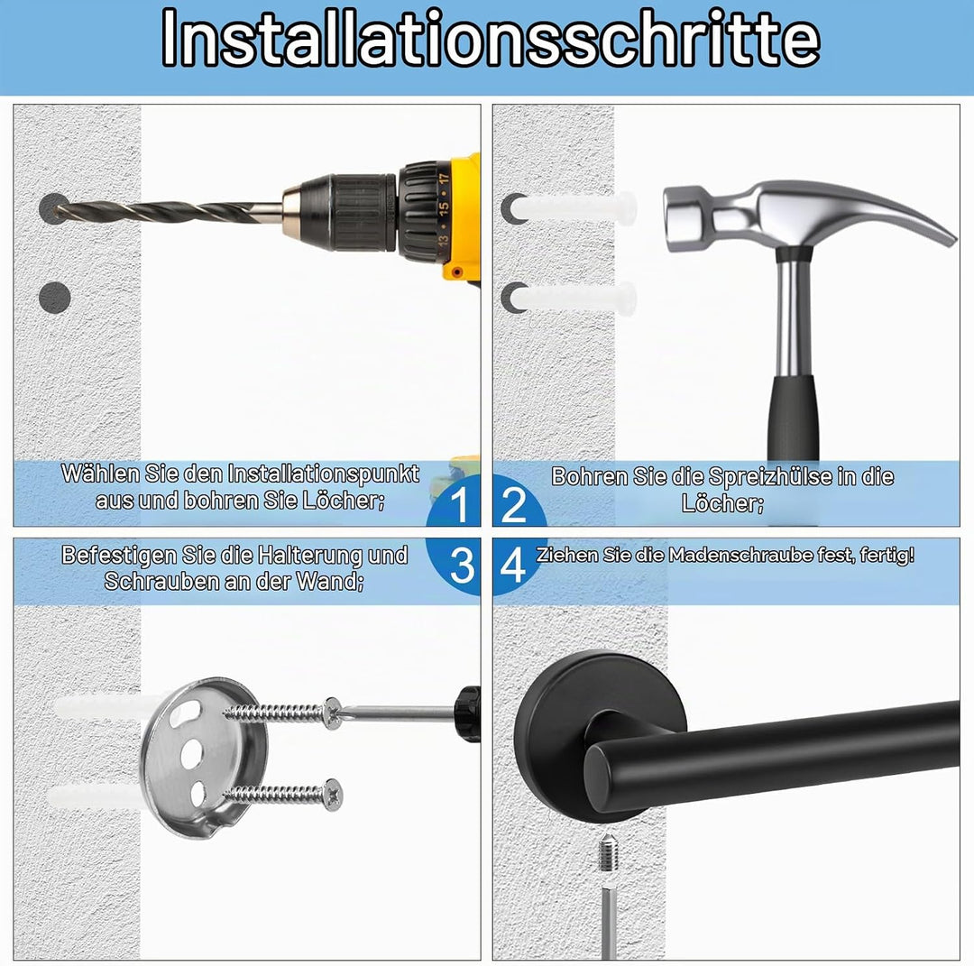 Handtuchhalter Wandmontage Edelstahl 304 Gebürstet Handtuchstange Kleiner Handtuchhalter für Badezim