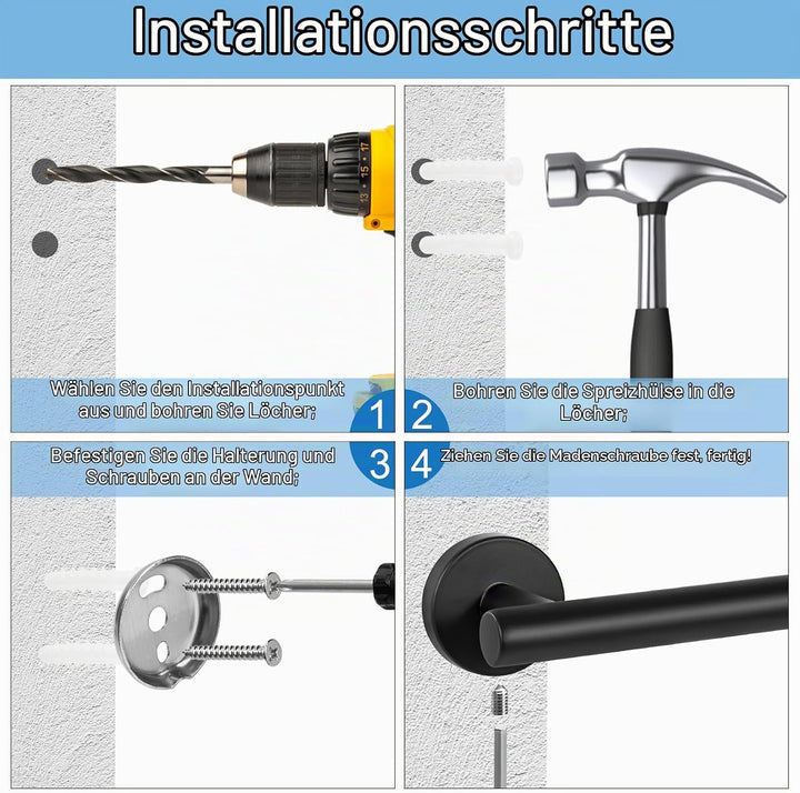 Handtuchhalter Wandmontage Edelstahl 304 Gebürstet Handtuchstange Kleiner Handtuchhalter für Badezim