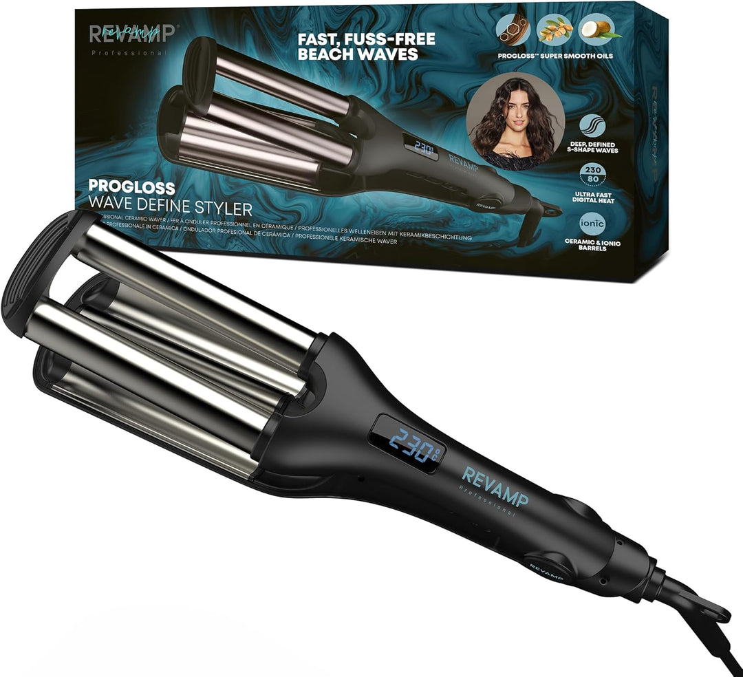Revamp Progloss Wave Define Styler Professional, Ionen-Technologie, Zylinder angereichert mit Proglo